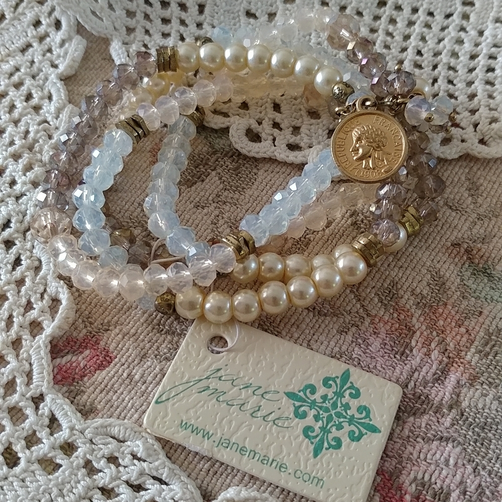 Jane Marie Multi Colored Bead and Pearl Bracelet; fits Sm-Med wrist